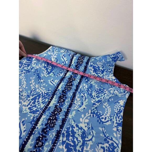 Lilly Pulitzer Mila Shift Dress Blue Sea Turtle - Size 14 NWOT - Picture 7 of 9